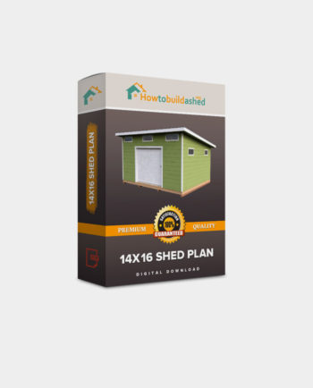 14x16 Lean-To shed plan product box