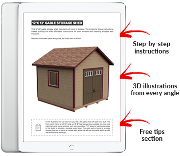 12X12 Gable Storage Shed Plan - Howtobuildashed.org