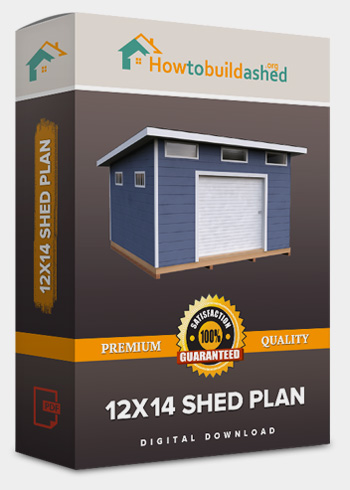 12x14 Lean-To shed plan product box