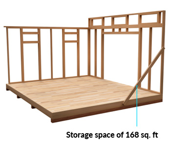 12x14 Lean-To shed space