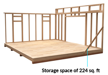 14x16 Lean-To shed space