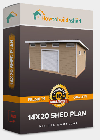 14x20 Lean-To shed plan product box