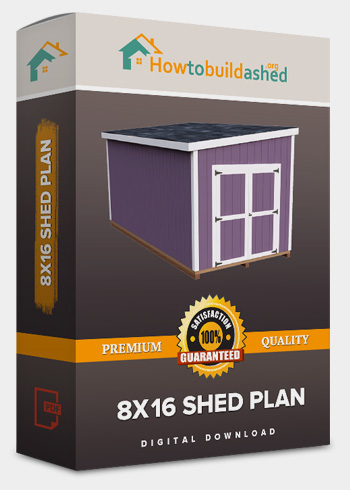 8x16 Lean-To shed plan product box