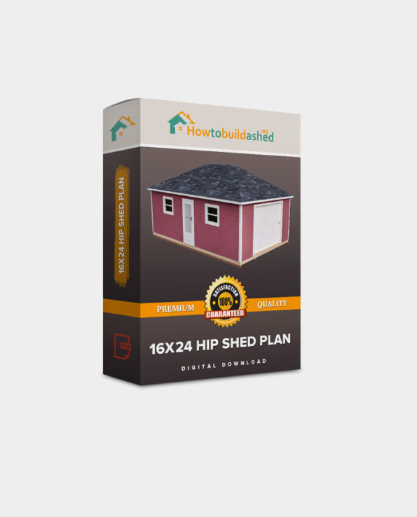 16×24 Hip Roof Storage Shed Plan